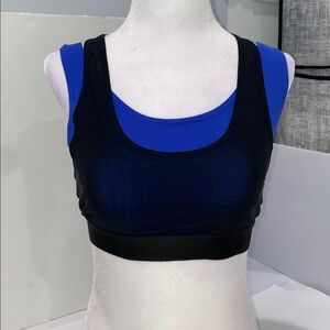 Heroine Sport Bandier Black and Blue Racerback Sports Bra Size Medium